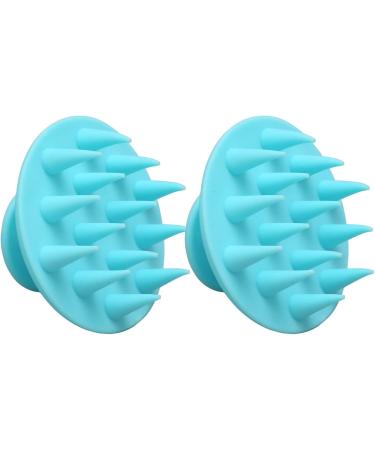 Scalp Massage Shampoo Brush Set - 2 Silicone Head Skin Scrubbers for Dandruff Removal & Hair Care - Wet & Dry Use - Buy Online on GoSupps.com