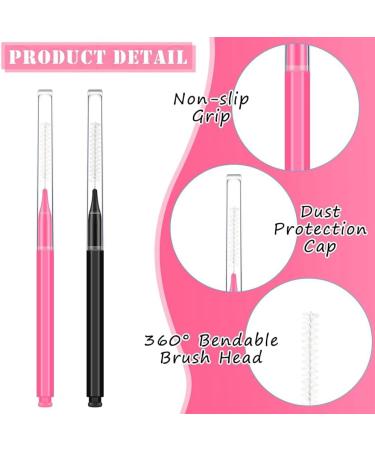 Viodmss Set of 150 Mini Eyebrow Brushes with Caps for Brow Lamination and Eyelash Lifting Tools - Buy Online on GoSupps.com