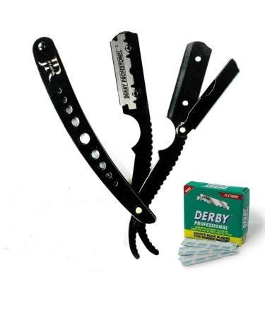 Premium Classic Straight Edge Barber Razor + 100 Blades | Salon Quality Shavette for Men - International Shipping Available - Buy Online on GoSupps.com