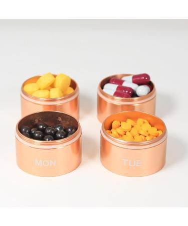 Metal Travel Pill Organizer - Compact 1 PCS Model 1 in Gray & Orange | Ideal for Travel & Medication Management - Buy Online on GoSupps.com