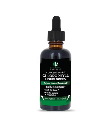 Genceutic Naturals Liquid Chlorophyll Drops 2oz, Internal Deodorant*, Skin and Hair Support* Supports Healthy Immune Function, Detoxification 2oz Drops, 60 Servings | Gluten Free | Non-GMO