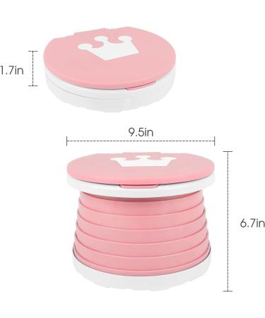 AutoTime Portable Travel Potty for Girls - Foldable Potty Seat with 15 Cleaning Bags - Perfect for Travel, Car, Camping - Pink - Buy Online on GoSupps.com
