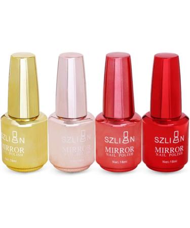 Wishwin Mirror Effect Nail Polish 8 Color UV LED Metallic Shiny Metal Nail Art Gels Nail Art Tool 18ml - Buy Online on GoSupps.com