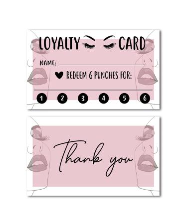 50 Lash Customer Loyalty Cards  3.5X2  Reward Punch Cards for Lash Business  Lash Extension Loyalty Lash Refill Punch Cards for Eyelash Extensions Business Beauty Salons or Spas Supplies (DLM143)