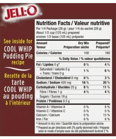 Fat Free Sugar Free Instant Chocolate Pudding Mix Bundle. Includes (4) Packages of Jell-O Sugar Free Fat Free Chocolate Instant Pudding Mix (40g per package) with BIG MAPLE Trivia Cards to Enjoy with your Snack or Dessert. Great for Holidays Party - Buy Online on GoSupps.com
