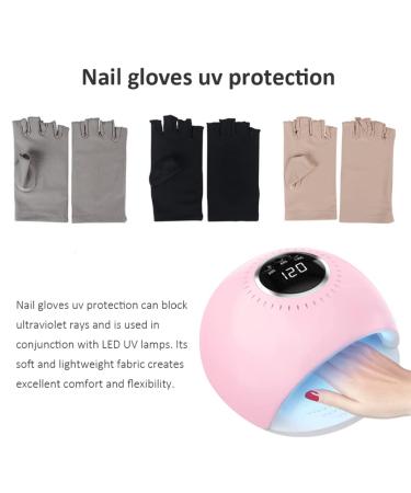 Nail Dryer Anti UV Protection Gloves Led Lamp Radiation UV Shield Fingerless Gloves Nail Art Dryer Tools for Salon Home 1 Pair Black Nail Gloves - Buy Online on GoSupps.com