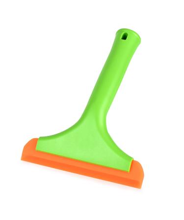 Gomake Small Silicone Squeegee Window Shower Squeegee Auto Water Blade Squeegee for Shower Glass Door Car Windshield Window Mirror Bathroom Countertop Cleaning Green+orange 1