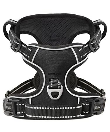 Heele dog harness no-pull dog harness breast dishes for small dogs softly breathable adjustable reflective dog dishes anti-pull with padded handle black XS XS new black