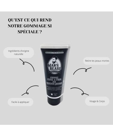 Mans Beard Peeling Scrub 100ml - Face & Body Exfoliator | French Skin Care for Clean Impurity-Free Skin - Buy Online on GoSupps.com