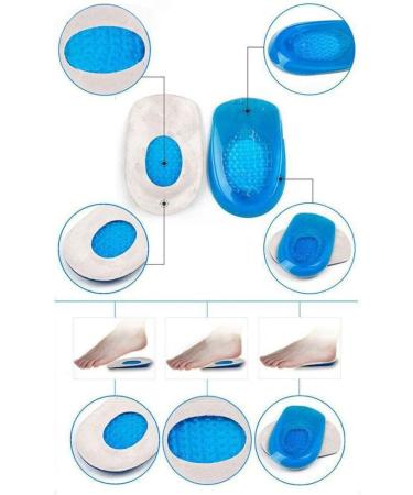 XINIFOOT Soft Gel Heel Cup Supports - Silicone Heel Protectors - Gel Heel Pads for Plantar Fasciitis - Silicone Gel Heel Cups for Tired Feet Damaged Heel- UK Size 4-7 Women: UK 4-7 - Buy Online on GoSupps.com