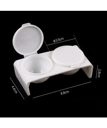 Dual Cup Nail Art Holder for Acrylic Liquid & Powder - White - Buy Online on GoSupps.com