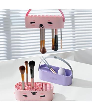 White Panda Makeup Brush Cleaner Mat & Bowl - Silicone Tool for Washing & Drying Cosmetics - Buy Online on GoSupps.com