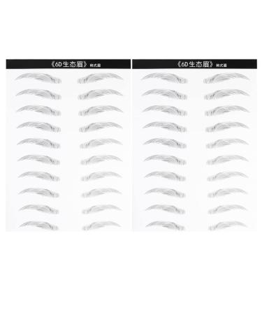 DRESSOOS 2 Pairs Realistic Waterproof Imitation Eyebrows adhesive eyebrow template 4D Hair-like Authentic Eyebrows Eyebrow Stickers eyebrow makeup stickers 3d supplies modify 1 count (Pack of 1) Black