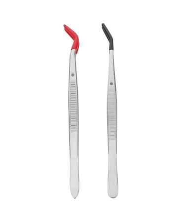Housoutil tweezers 2-part tweezers Household tools black outfit stainless steel set College tweezers Laboratory tweezers Laboratory tweezers Stamp collecting tweezers Tools Universal tweezers