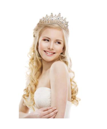 TOBATOBA Gold Crown: Crystal Princess Tiara for Women - Perfect for Wedding, Quinceanera, Prom & Cosplay - Buy Online on GoSupps.com
