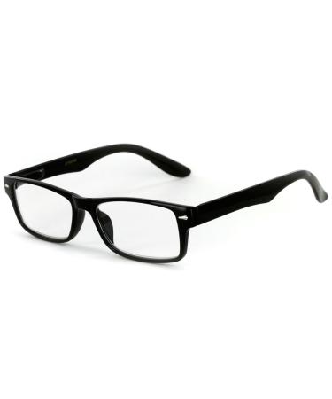 Executive Professional Series Reading Glasses with Slim Styling for Men (ShinyBlack325)