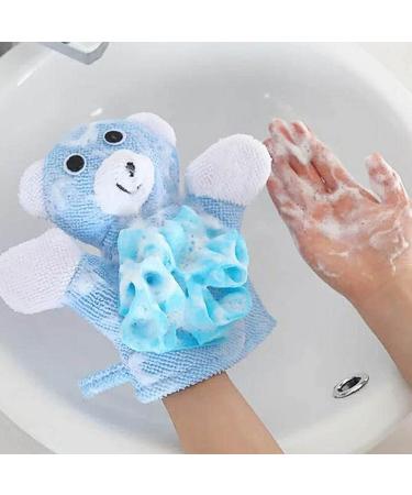 ARTIBETTER 4 Pcs Kids Bath Gloves - Cute Cartoon Loofah Sponge Shower Exfoliating Gloves - Body Cleansing (Assorted Color) - Buy Online on GoSupps.com