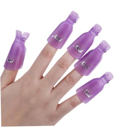Nail Art Soak Off Clip Cap Clip Nail Remover Clips acrylique Gel Polish Nails Wrap Tool Purple 10pcs Nail Art Soak Off Clip Cap - Buy Online on GoSupps.com