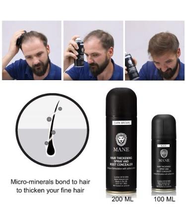 MANE Hair Thickening Fiber Spray (100ml Dark Brown) 3.38 Fl Oz (Pack of 1) Dark Brown - Buy Online on GoSupps.com