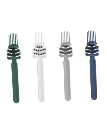 CALLARON Lot De 4 Nettoyeurs De Peignes Et Brosses Cheveux Compacts Outil De Nettoyage Pratique Pour Cheveux Compatible Multiples Peignes Couleurs Bleu Vert Gris Et Blanc Usage Domestique