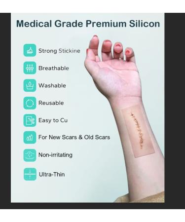 ScarAway Silicone Scar Sheets - 6 Pack for Healing Keloid, C-Section, Tummy Tuck & Surgery Scars - 5.7x1.57 Inch - Treatment for Stretch Marks - Buy Online on GoSupps.com