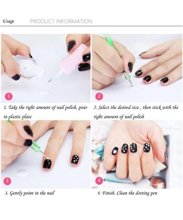 Nail Art Brush Pen Set - 20pc UV Gel Drawing Brushes & Mandala Dotting Pens (Pink) - Buy Online on GoSupps.com