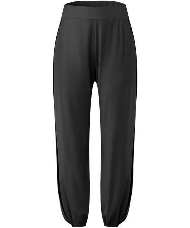 Black X-Large High Slit Harem Pants for Women - Hippie Yoga Trousers - Buy Online on GoSupps.com