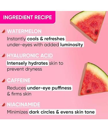 Watermelon Cooling Hydrogel Under Eye Patches | Reduce Dark Circles & Puffiness | Hyaluronic & Niacinamide | 60 Hydrating Eye Patches - Buy Online on GoSupps.com