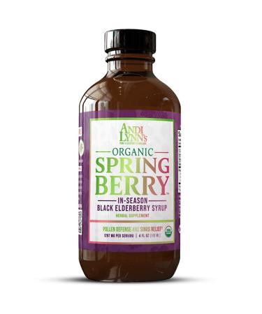 Andi Lynn s SpringBerry Organic Black Elderberry Syrup Pollen Defense & Sinus Relief for Seasonal Allergies Herbal Immune Support Supplement for Kids & Adults 4 oz 4 Fl Oz (Pack of 1) - Buy Online on GoSupps.com