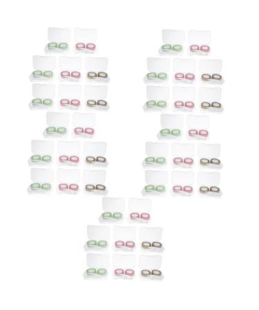 Partykindom 40 STK contact lens container Portable lens container Contact lens solution contacts accessories lens care set deliver case holder colored contact lens plastic travel outside