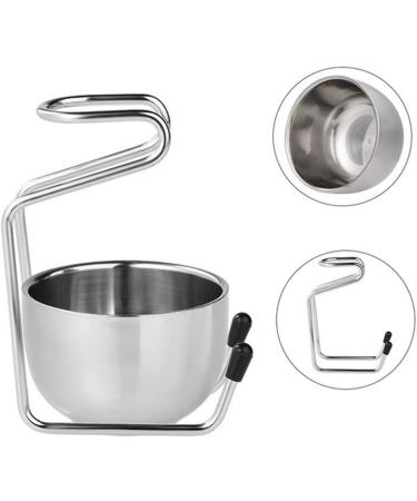 Shaving Brush Stand with Bowl Stainless Steel Shaving Brush Stand Holder Razor Bowl Grooming Set Male Facial Cleaning Tools (Silver) - Buy Online on GoSupps.com