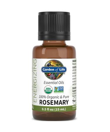 Garden of Life Essential Oil, Rosemary 15 ml, 100% USDA Organic & Pure, Undiluted & Non-GMO - for Diffuser, Aromatherapy, Meditation - Energizing, Stimulating, Refreshing, Clarifying, 0.5 Fl Oz - Buy Online on GoSupps.com