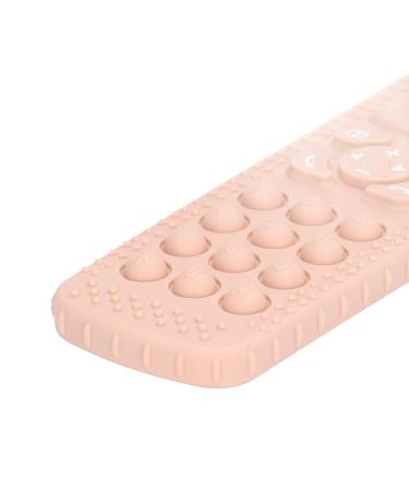 Peach Pink Silicone Baby Teething Toy - Remote Control Shaped for Soothing Massage at Home - Buy Online on GoSupps.com
