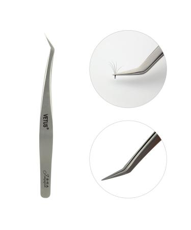Vetus Ultra Rigidity Curved Dolphin Tweezer - Anti-Static Stainless Steel for Individual Volume Lashes | 1PC with Black Leather Case - Buy Online on GoSupps.com