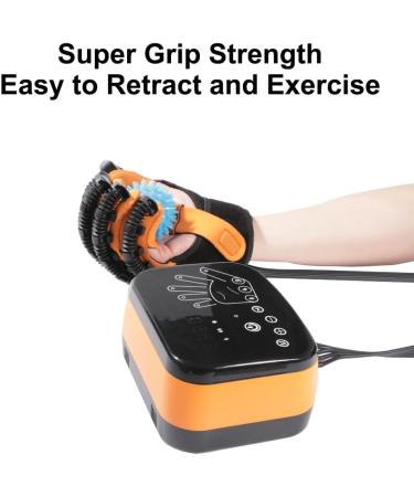 Irishom Rehabilitation Robot Gloves Hand Dysfunction Patient Training Device USB Chargeable LED Display Hemiplegia Hand Stroke Recovery Equipment with 8 Intensity 3 Training Modes L-M-US Orange - Buy Online on GoSupps.com