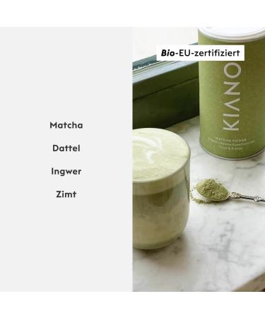 Buy Kiano Bio Matcha Powder - Premium Japanese Matcha Latte with Ginger Cinnamon & Date Powder | Superfood Mix 200g - Buy Online on GoSupps.com