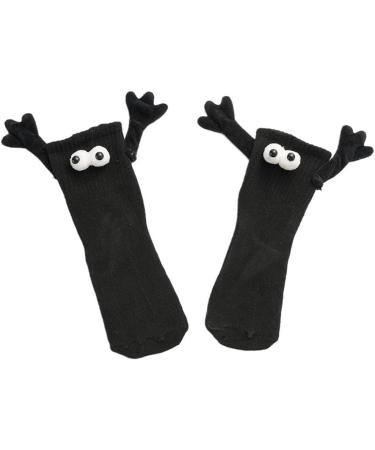 Bestmaple Couple Dolls Socks - Magnetic Cute Toe Socks for Men Women - Cotton Breathable Comfort - Black - Buy Online on GoSupps.com
