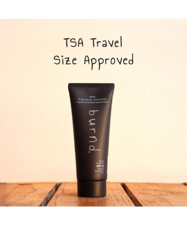 burnd SPF41 Broad Spectrum Sunscreen Water Resistant 80 minutes Clear Dry Finish Not Greasy or Heavy Paraben Free Fragrance Free Dermatologist Recommended 3.4 fl oz - Buy Online on GoSupps.com