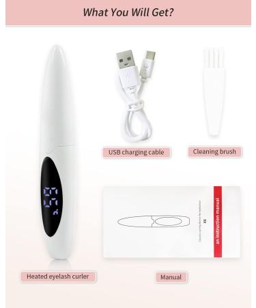 Rechargeable Heated Eyelash Curler with Comb for Long Lasting Natural Curls - White - Buy Online on GoSupps.com