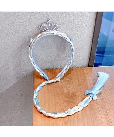 ISABELLA MOON Kids Girls Toddlers Blue Elsa Ponytail Hair Extension Party Hair clips Snowflake Crown Headband Hairband Costume Dress up Braided Wigs Pink Snowflake Headband - Buy Online on GoSupps.com