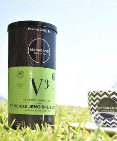  Marabans Coffee & Tea Marabans - Green Tea with Ginger & Lemon leaves. 150g jar. Citrus and spicy flavor. - Buy Online on GoSupps.com