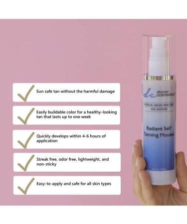 Radiant Self-Tanning Mousse | Natural Glow Bronzing Tanner | Lightweight 7.5 Oz for Flawless Sun-Kissed Skin | International Shipping Available - Buy Online on GoSupps.com