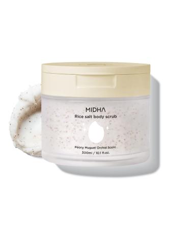 MIDHA RICE SALT BODY SCRUB, 1.69fl.oz/50ml, Gentle Exfoliating Body Polish with Rice Bran & Natural Salt, Nourishing & Hydrating Korean Rice Body Scrub, Rice Bran & Apricot Seed Exfoliating Body Scrub