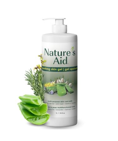 Nature's Aid Original Skin Gel with Aloe Vera Extract for Dry Flaky & Itchy Skin | Facial Acne Brown Spots Toner & Cleanser | Sunburn | Skin Rashes | Bug Bites & Stings | Shaving Waxing & Laser
