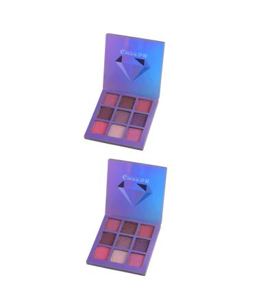 POPETPOP 2pcs 9 Matte Eyeshadow Shimmer Eyeshadow Women Eye Shadow Eyeshadow Palette Powder Eye Shadow Flash 1 count (Pack of 1) Purplex2pcs