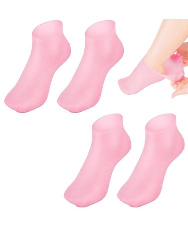 2 Pairs Silicone Socks for Women Moisturizing Socks Silicone Pedicure Socks Anti-Slip Silicone Socks for Repairing Cracked Heel Dry Feet Moisturizing Feet and Softening Rough Skin