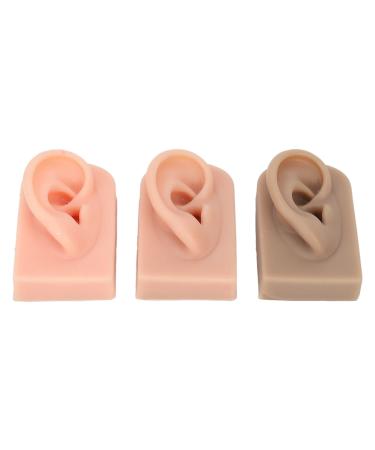 3-part silicone ear model soft flexible right ear 3 colors easy to use reusable human ear model