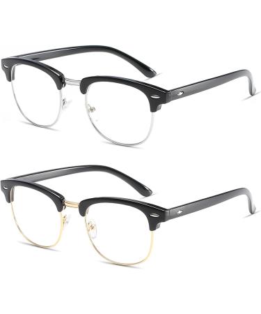 Stylish Half-Frame Blue Light Blocking Glasses for Eye Protection - International Shipping Available - Buy Online on GoSupps.com