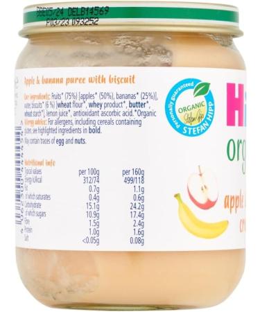 HiPP Organic Apple and Banana Crumble Baby Food Jar 6x 160g - 7+ Months - Buy Online on GoSupps.com