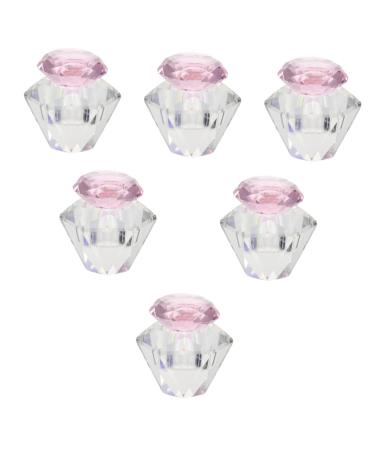 minkissy 6 Pcs Nail Art Crystal Cup Flower Dappen Dish Diamond Dappen Dish Dappen Dish for Nails Nail Powder Dish Crystal Dappen Dish Cups Nail Dappen Dish White Crystal Glass Dish Manicure 5.5x5.5cmx6pcs Pinkx6pcs